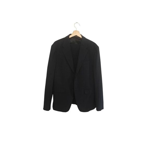 Zara Man Navy Glenn Plaid Wool 2pc Suit 40 Regular Jacket 32 Waist Pants - Picture 1 of 13